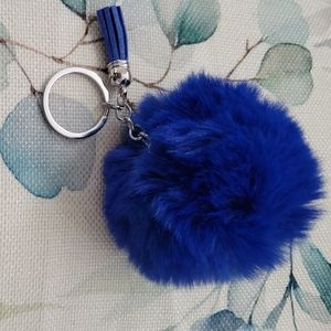 Cobalt/royal blue poof keychain